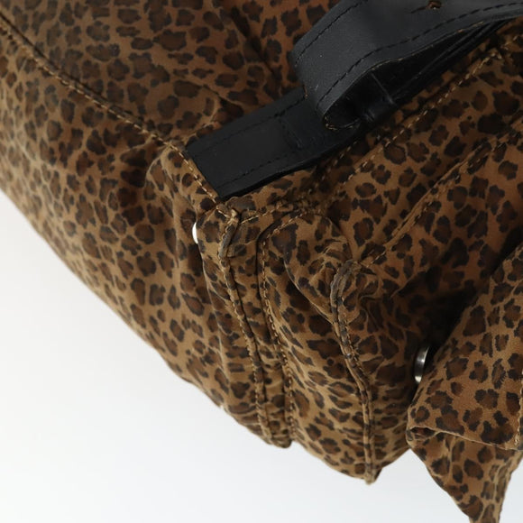 BOTTEGA VENETA Backpack Nylon Brown Gold Auth 162050