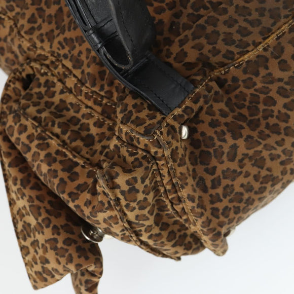 BOTTEGA VENETA Backpack Nylon Brown Gold Auth 162050