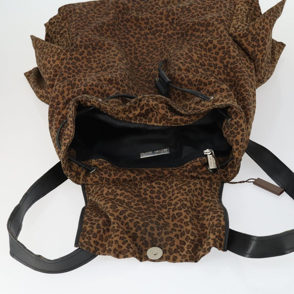 BOTTEGA VENETA Backpack Nylon Brown Gold Auth 162050