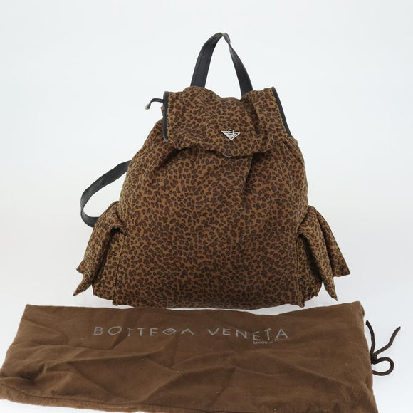BOTTEGA VENETA Backpack Nylon Brown Gold Auth 162050