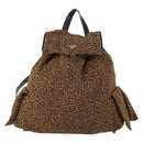 BOTTEGA VENETA Backpack Nylon Brown Gold Auth 162050-13