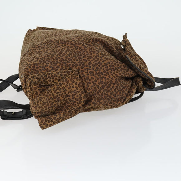 BOTTEGA VENETA Backpack Nylon Brown Gold Auth 162050
