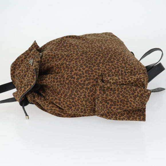 BOTTEGA VENETA Backpack Nylon Brown Gold Auth 162050