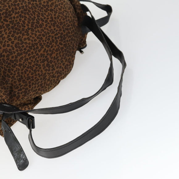 BOTTEGA VENETA Backpack Nylon Brown Gold Auth 162050