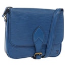 LOUIS VUITTON Epi Cartouchiere MM Shoulder Bag Blue M52245 LV Auth 162054-1