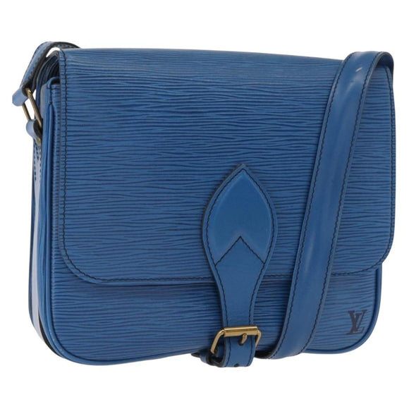 LOUIS VUITTON Epi Cartouchiere MM Shoulder Bag Blue M52245 LV Auth 162054
