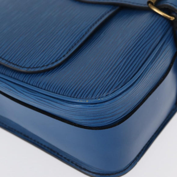 LOUIS VUITTON Epi Cartouchiere MM Shoulder Bag Blue M52245 LV Auth 162054