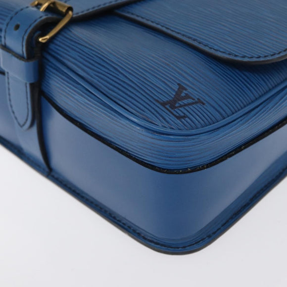 LOUIS VUITTON Epi Cartouchiere MM Shoulder Bag Blue M52245 LV Auth 162054