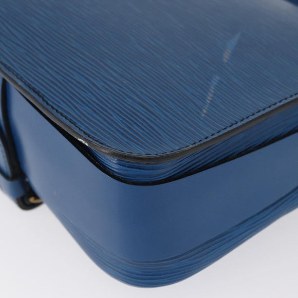 LOUIS VUITTON Epi Cartouchiere MM Shoulder Bag Blue M52245 LV Auth 162054