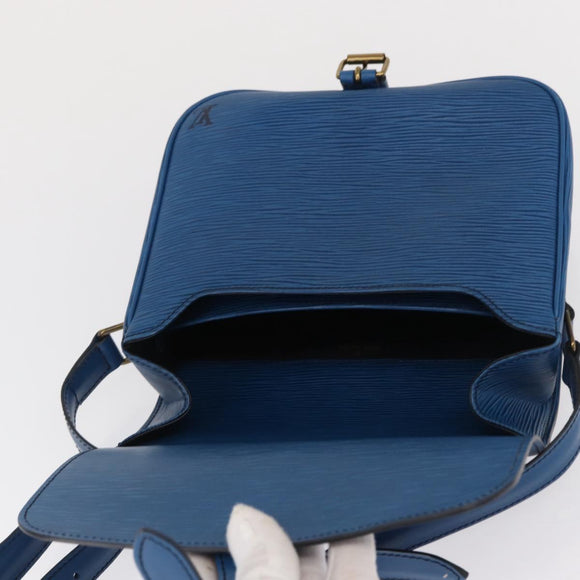 LOUIS VUITTON Epi Cartouchiere MM Shoulder Bag Blue M52245 LV Auth 162054