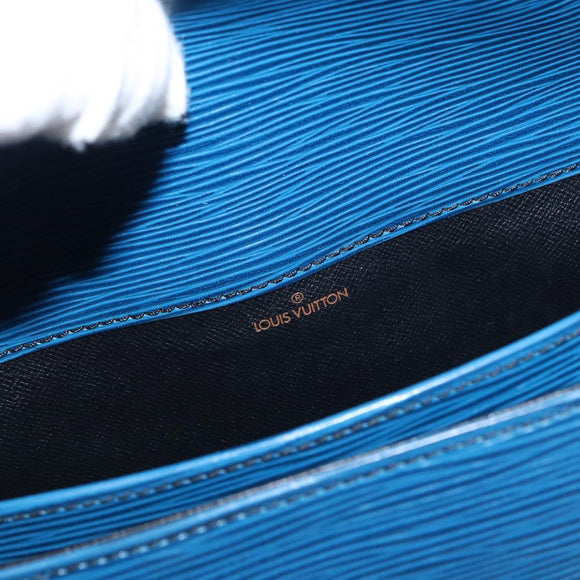 LOUIS VUITTON Epi Cartouchiere MM Shoulder Bag Blue M52245 LV Auth 162054