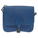 LOUIS VUITTON Epi Cartouchiere MM Shoulder Bag Blue M52245 LV Auth 162054-13