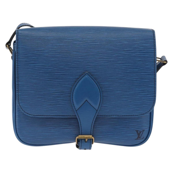LOUIS VUITTON Epi Cartouchiere MM Shoulder Bag Blue M52245 LV Auth 162054