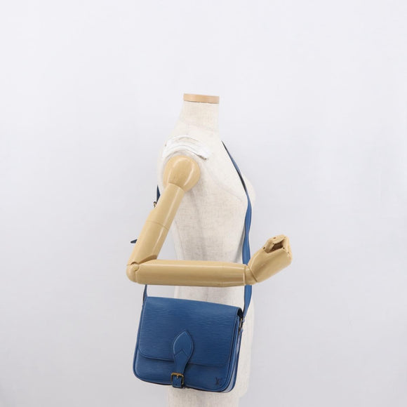 LOUIS VUITTON Epi Cartouchiere MM Shoulder Bag Blue M52245 LV Auth 162054