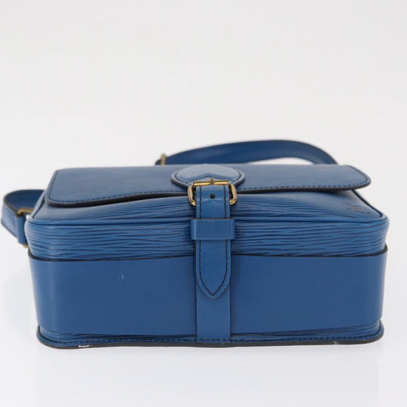 LOUIS VUITTON Epi Cartouchiere MM Shoulder Bag Blue M52245 LV Auth 162054