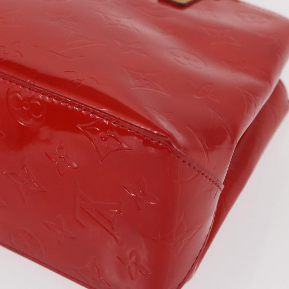 LOUIS VUITTON Monogram Vernis Reade PM Hand Bag Red Rouge M91088 LV Auth 162072
