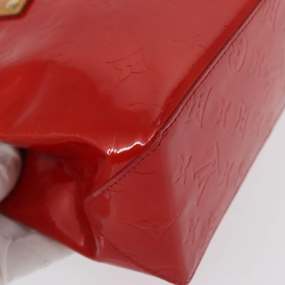 LOUIS VUITTON Monogram Vernis Reade PM Hand Bag Red Rouge M91088 LV Auth 162072