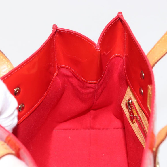 LOUIS VUITTON Monogram Vernis Reade PM Hand Bag Red Rouge M91088 LV Auth 162072