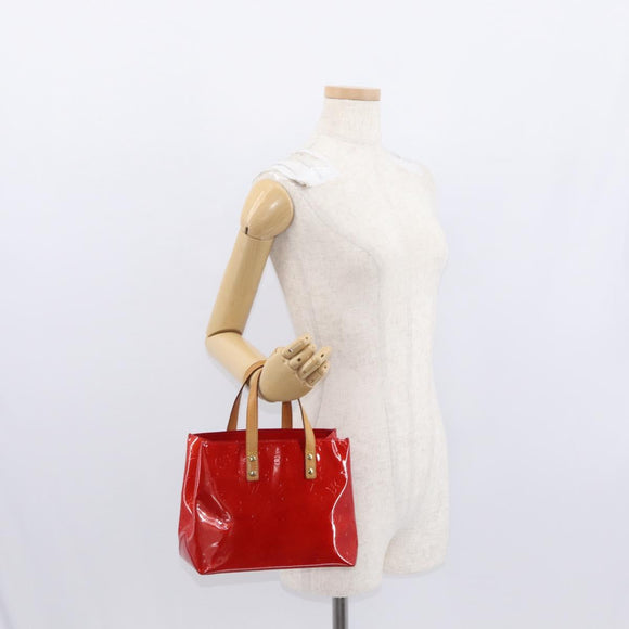 LOUIS VUITTON Monogram Vernis Reade PM Hand Bag Red Rouge M91088 LV Auth 162072