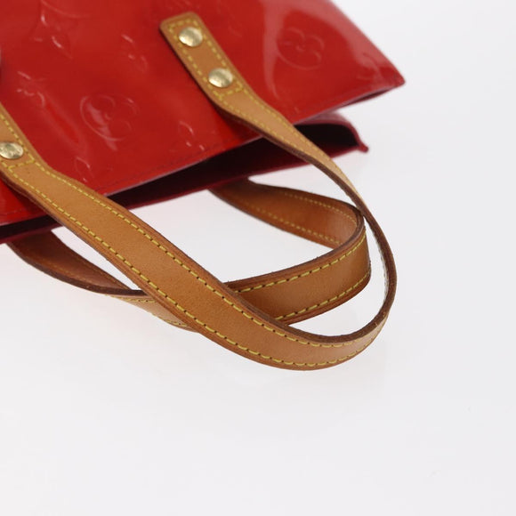 LOUIS VUITTON Monogram Vernis Reade PM Hand Bag Red Rouge M91088 LV Auth 162072