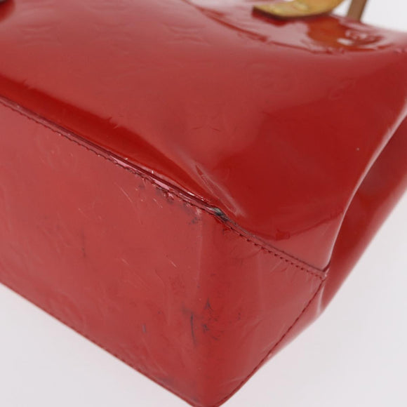 LOUIS VUITTON Monogram Vernis Reade PM Hand Bag Red Rouge M91088 LV Auth 162074