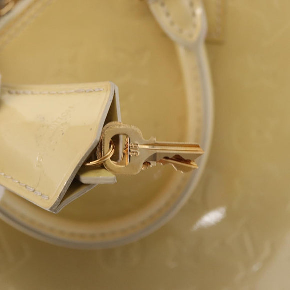 LOUIS VUITTON Monogram Vernis Alma PM Hand Bag Broncorail M91445 LV Auth 162076