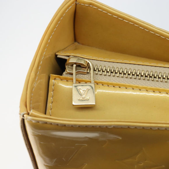 LOUIS VUITTON Monogram Vernis Columbus Tote Bag Beige M91023 LV Auth 162080