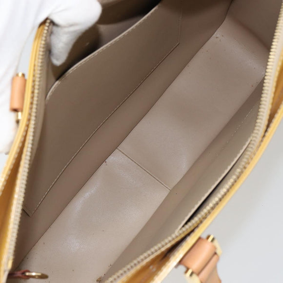 LOUIS VUITTON Monogram Vernis Columbus Tote Bag Beige M91023 LV Auth 162080