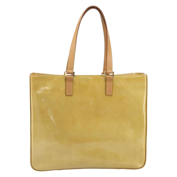 LOUIS VUITTON Monogram Vernis Columbus Tote Bag Beige M91023 LV Auth 162080