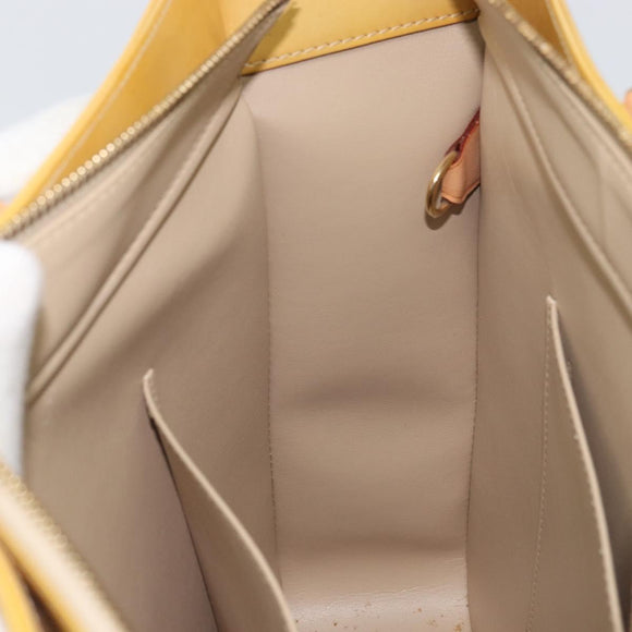 LOUIS VUITTON Monogram Vernis Columbus Tote Bag Beige M91023 LV Auth 162080