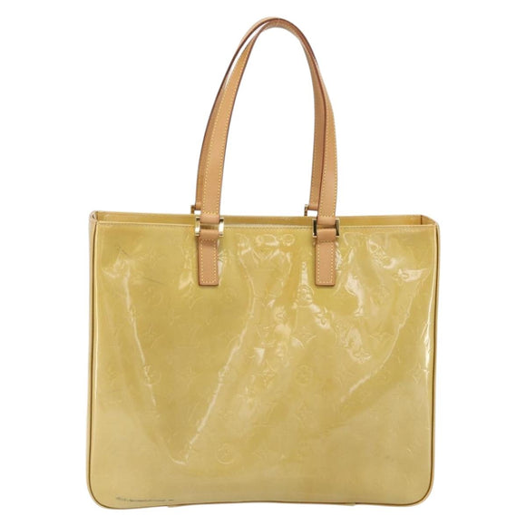 LOUIS VUITTON Monogram Vernis Columbus Tote Bag Beige M91023 LV Auth 162080