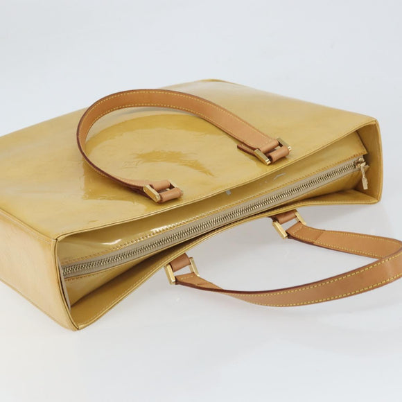 LOUIS VUITTON Monogram Vernis Columbus Tote Bag Beige M91023 LV Auth 162080