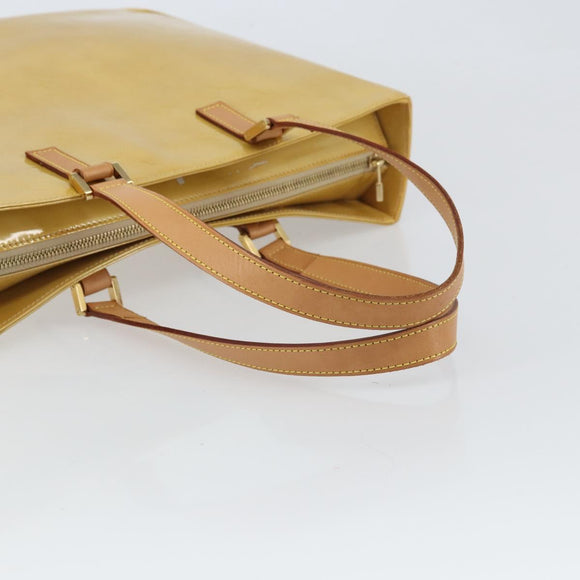 LOUIS VUITTON Monogram Vernis Columbus Tote Bag Beige M91023 LV Auth 162080
