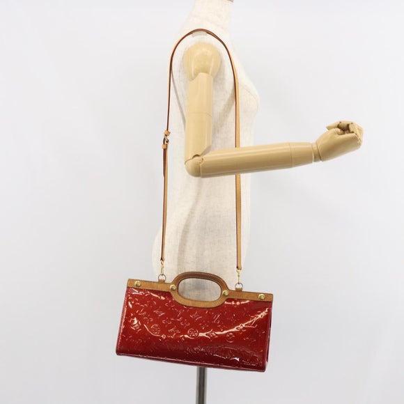 LOUIS VUITTON Vernis Roxbury Drive Bag 2way Pomme D'amour M91987 LV Auth 162085