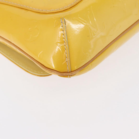 LOUIS VUITTON Monogram Vernis Thompson Street Bag Lime Yellow M91071 Auth 162087