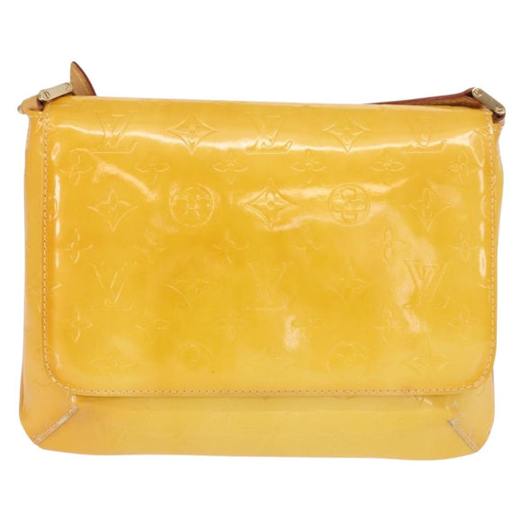 LOUIS VUITTON Monogram Vernis Thompson Street Bag Lime Yellow M91071 Auth 162087