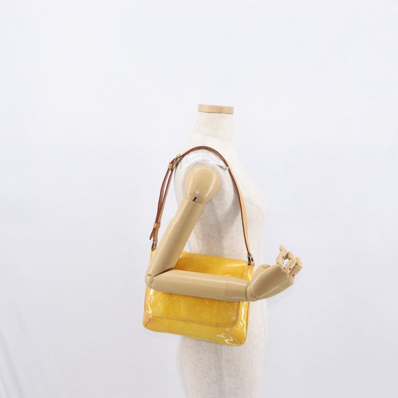 LOUIS VUITTON Monogram Vernis Thompson Street Bag Lime Yellow M91071 Auth 162087