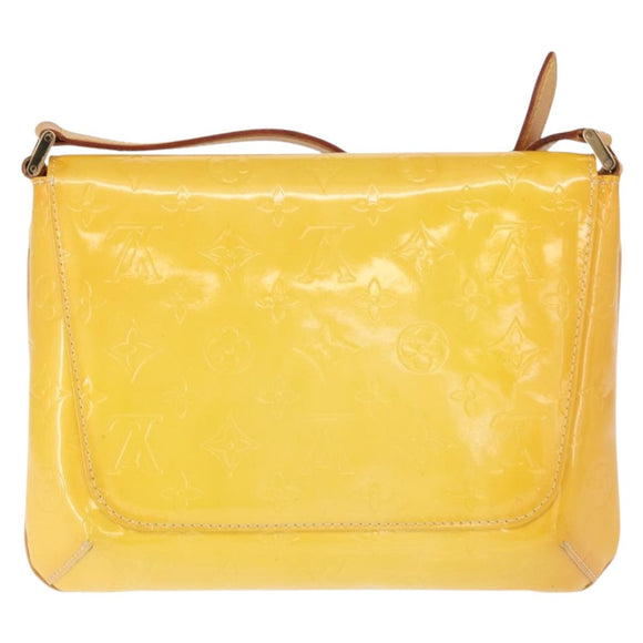 LOUIS VUITTON Monogram Vernis Thompson Street Bag Lime Yellow M91071 Auth 162087