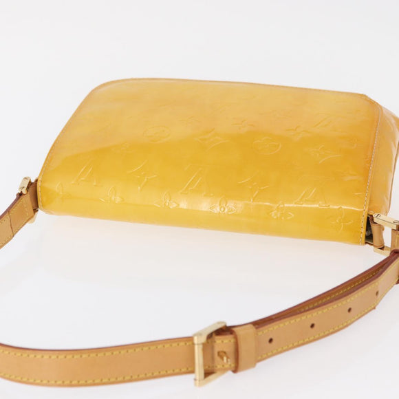 LOUIS VUITTON Monogram Vernis Thompson Street Bag Lime Yellow M91071 Auth 162087