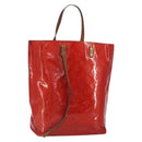LOUIS VUITTON Monogram Vernis Reade MM Hand Bag Red Rouge M91086 LV Auth 162092-1