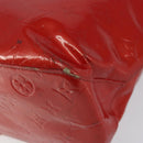 LOUIS VUITTON Monogram Vernis Reade MM Hand Bag Red Rouge M91086 LV Auth 162092-9