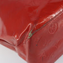 LOUIS VUITTON Monogram Vernis Reade MM Hand Bag Red Rouge M91086 LV Auth 162092-15