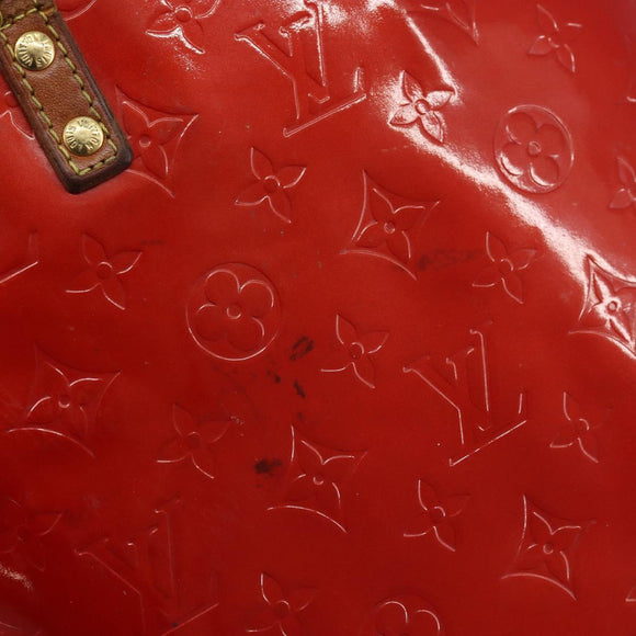 LOUIS VUITTON Monogram Vernis Reade MM Hand Bag Red Rouge M91086 LV Auth 162092