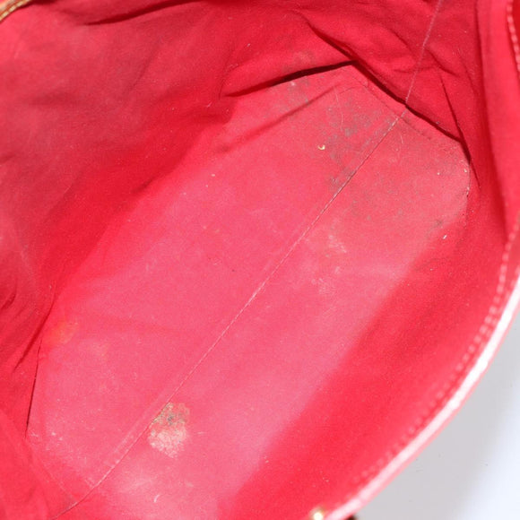LOUIS VUITTON Monogram Vernis Reade MM Hand Bag Red Rouge M91086 LV Auth 162092