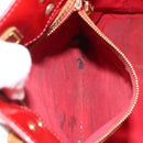 LOUIS VUITTON Monogram Vernis Reade MM Hand Bag Red Rouge M91086 LV Auth 162092-24