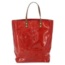 LOUIS VUITTON Monogram Vernis Reade MM Hand Bag Red Rouge M91086 LV Auth 162092-2