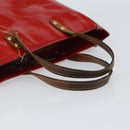 LOUIS VUITTON Monogram Vernis Reade MM Hand Bag Red Rouge M91086 LV Auth 162092-7