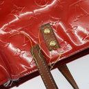 LOUIS VUITTON Monogram Vernis Reade MM Hand Bag Red Rouge M91086 LV Auth 162092-8