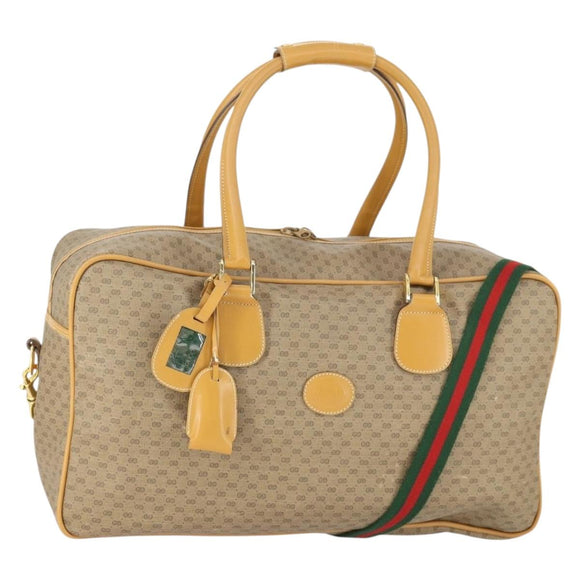GUCCI Micro GG Supreme Web Sherry Line Bag PVC Beige 012 39 0291 Auth 162095