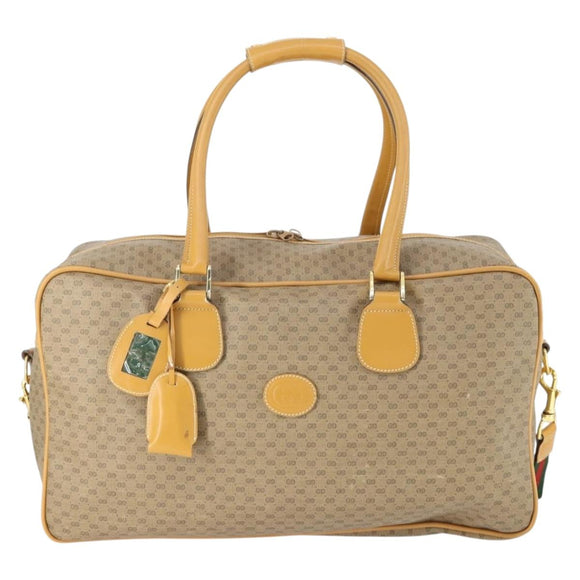 GUCCI Micro GG Supreme Web Sherry Line Bag PVC Beige 012 39 0291 Auth 162095